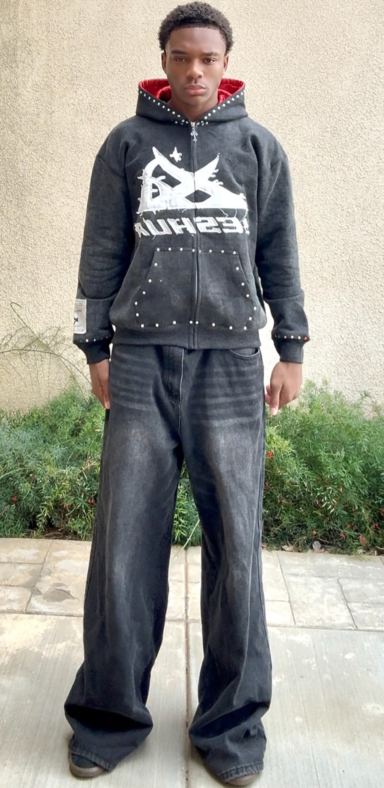 1way— Distressed Satin Lined High Quality Zip-Up Hoodie V2